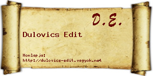 Dulovics Edit névjegykártya